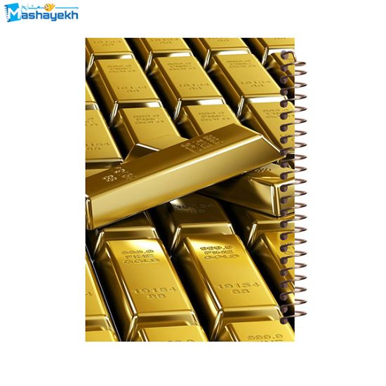تصویر  دفتر شکرگزاری 60 برگ مشایخ طرح شمش های طلا کد DT109 (SH33)