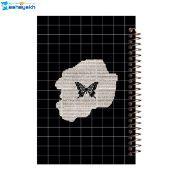 تصویر  دفتر خاطرات 60 برگ مشایخ طرح پروانه وینتیج کد ART111 (ART00)
