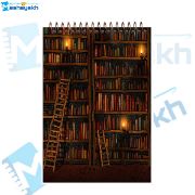 تصویر  دفتر شطرنجی 60 برگ مشایخ طرح کتابخانه  کد DUCH509