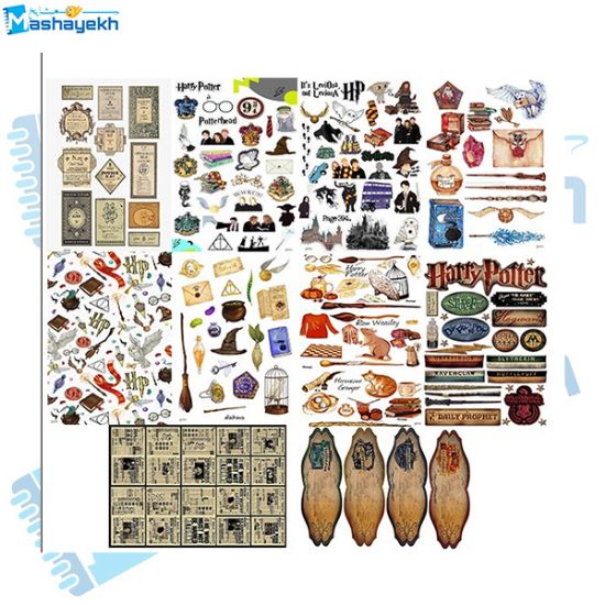 تصویر  برچسب مشایخ طرح هری پاتر مدل اسکرپ بوک کد (V6) BR504 بسته ی 10 عددی