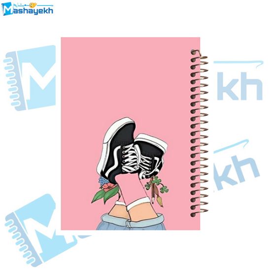 تصویر  دفتر شکرگزاری 60 برگ مشایخ طرح دختری با کفشهای کتانی کد DT231 (SH22)