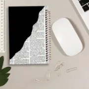 دفتر مشق مشایخ طرح روزنامه مدل وینتیج سایز وزیری کد N115