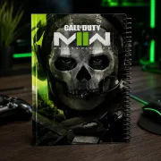 دفتر مشق 60 برگ حاشیه دار مشایخ طرح کالاف دیوتی Call of Duty ندای وظیفه سایز وزیری 17×24 با فنر مارپیچ جلد طلقی و جلد پشتی چوبی کد MNR120