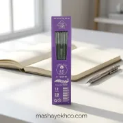 نوک اتود 2 میل MGM مدل M820 بسته 12 عددی با قطر نوشتاری 2 میلیمتر طول 120 میلیمتر و سختی 2B