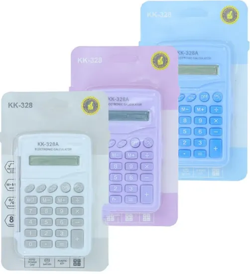 ماشین حساب دانش آموزی جیبی مدل KK328 سایز 10×6 سانتی متر 8 رقمی