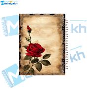تصویر  دفتر شکرگزاری 100 برگ مشایخ طرح گل رز قرمز کد ZT369 