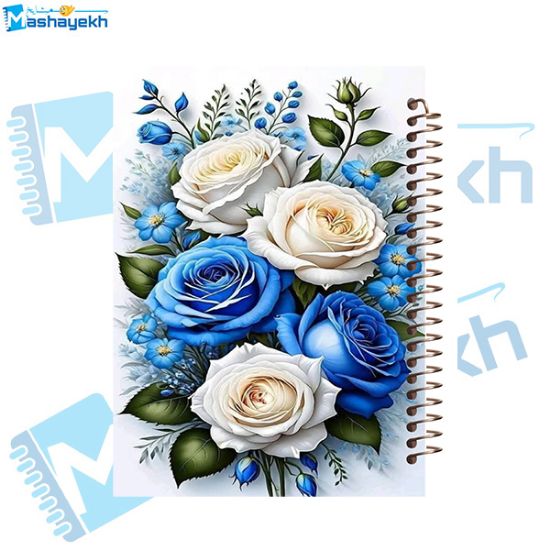 تصویر  دفتر شکرگزاری 100 برگ مشایخ طرح دسته گل رز کد ZT368 