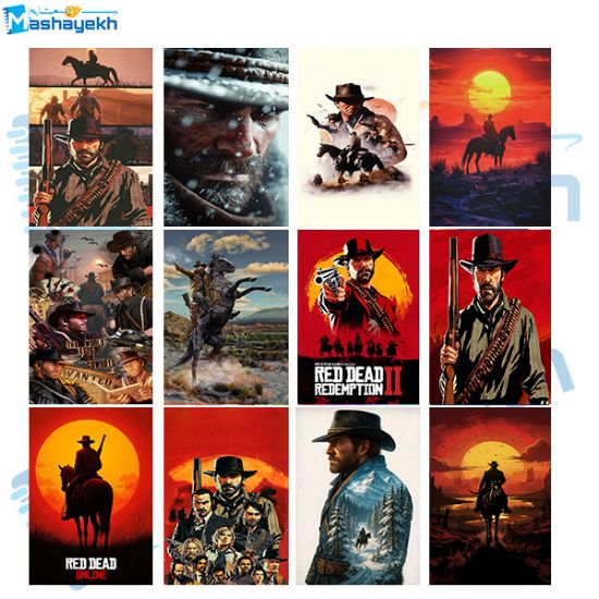 تصویر  برچسب مشایخ طرح رد دد (RED DEAD) کد BR926 بسته 12 عددی