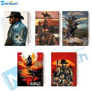 تصویر  ست دفتر زبان 60 برگ مشایخ طرح RED DEAD (رد دد ) کد SET LA3011 مجموعه ی 5 عددی 