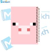 تصویر  دفتر مشق 100 برگ مشایخ طرح ماینکرافت (MINECRAFT) مدل خوک کد YN538