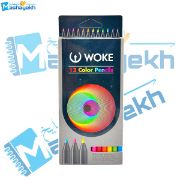 تصویر  مداد رنگی ذغالی 12 رنگ وک (WOKE) کد 12-9501