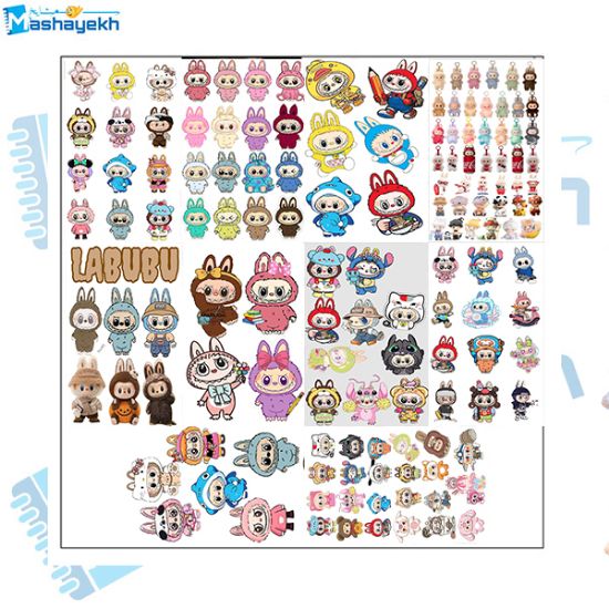 برچسب مشایخ طرح لبوبو مدل اسکرپ بوک BR943 بسته ۱۰ عددی با طراحی رنگارنگ و جذاب