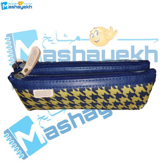 تصویر  جامدادی کپیتال مدل دو زیپ (خردلی سرمه ای)  
