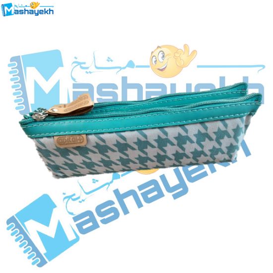 تصویر  جامدادی کپیتال مدل دو زیپ سبزآبی