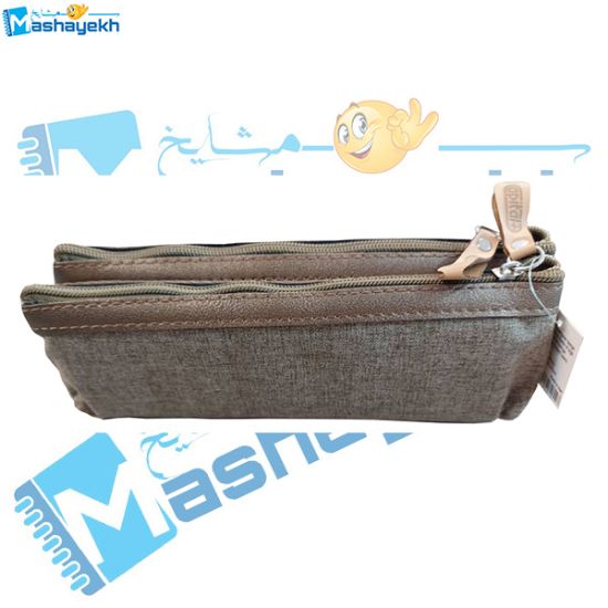 تصویر  جامدادی کپیتال مدل دو زیپ رنگ بژ