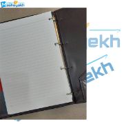 تصویر  دفتر کلاسوری 100 برگ  قفل فلزی مدل 4 حلقه طرح چرم 5