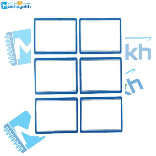 برچسب دور آبی سایز 5×5 سانتیمتر مدل N.R.G مناسب بسته‌بندی، مداد و کتاب