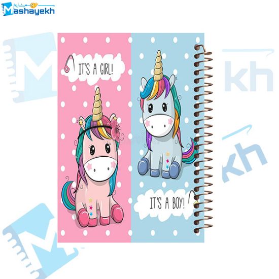تصویر  دفتر مشق 160 برگ مشایخ طرح یونیکورن (تک شاخ) کد XN126
