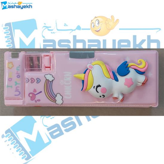 تصویر  جامدادی کتابی طرح یونیکورن 