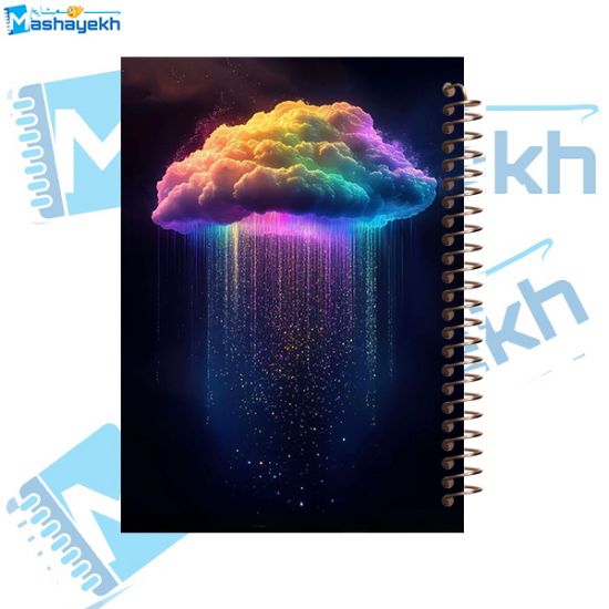 تصویر  دفتر مشق 100 برگ مشایخ طرح باران رنگین کمانی کد YN891