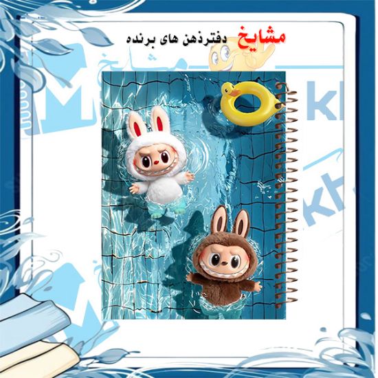 دفتر مشق ۶۰ برگ مشایخ طرح لبوبو (LABUBU) کد MN590 با طراحی فانتزی و جلد رنگارنگ