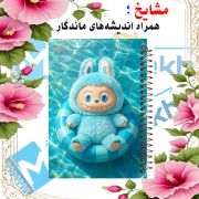 دفتر مشق ۱۰۰ برگ مشایخ طرح لبوبو (LABUBU) مدل YN595 با جلد فانتزی و رنگارنگ