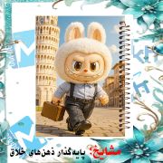 دفتر مشق ۶۰ برگ مشایخ طرح لبوبو (LABUBU) – دفتر فانتزی با جلد مقاوم و طراحی کارتونی