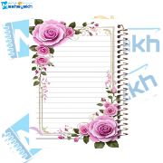 تصویر  دفتر خاطرات 60 برگ مشایخ طرح گل رز مدل حاشیه دار کد ART169