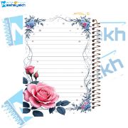 تصویر  دفتر خاطرات 60 برگ مشایخ طرح گل آفتابگردان مدل حاشیه دار کد ART238