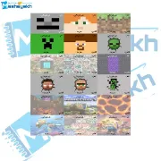 تصویر  برچسب نام و نام خانوادگی مشایخ طرح ماینکرافت (MINECRAFT) کد BR944 بسته 25 عددی