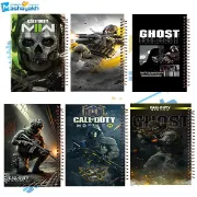 ست دفتر مشق ۶۰ برگ مشایخ طرح کالاف دیوتی (Call of Duty) کد SET N3013 مجموعه‌ی ۶ عددی