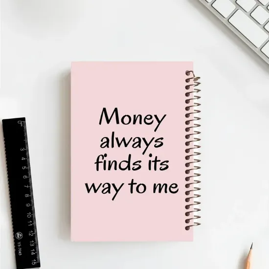 دفتر مشق ۱۰۰ برگ مشایخ طرح جملات انگیزشی مدل جذب ثروت با جلد طلقی و فنر مارپیچ مقاوم – مدل YN122