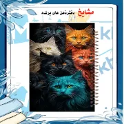 دفتر نقاشی ۶۰ برگ مشایخ طرح گربه‌های دوست‌داشتنی با جلد فانتزی و ملوس