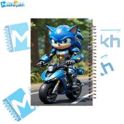 تصویر  دفتر مشق حاشیه رنگی 60 برگ مشایخ طرح سونیک موتور سوار (SONIC) کد MNR386