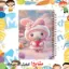 دفتر مشق ۶۰ برگ مشایخ با چاپ رنگی طرح مای ملودی (My Melody) با جلد طلقی و حاشیه‌های رنگی