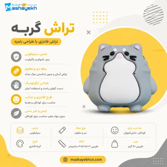 تصویر  تراش سیلیکونی طرح گربه