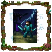 دفتر مشق 60 برگ ارشیا آرت طرح ماینکرافت Minecraft مدل هیروبراین با جلد گیمینگ فانتزی