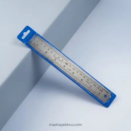خط کش فلزی ۲۰ سانتی متری مقاوم و دقیق مناسب طراحی و اندازه‌گیری