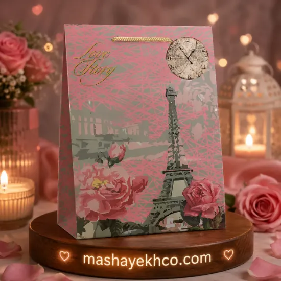 ساک هدیه طرح برج ایفل شیک و فانتزی مناسب بسته بندی کادو