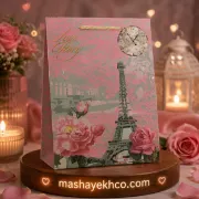 تصویر  🌟 ساک هدیه طرح برج ایفل