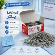 تصویر  گیره کاغذ پنتر 100 عددی سایز 31 میلی‌متری نقره‌ای