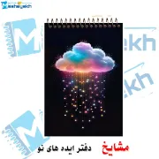دفتر شطرنجی 60 برگ مشایخ طرح ابر رنگی فنر از بالا خانه 5×5 میلی‌متری